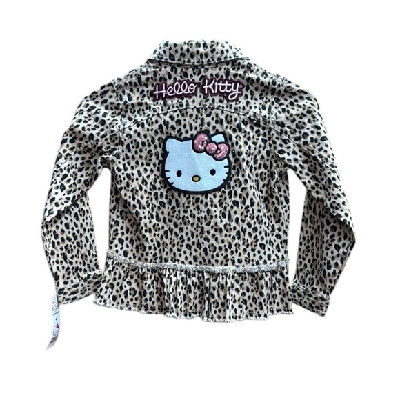 365 kids. Hello Kitty Brown and Black Jean Jacket with Trendy Design - Picture 2 of 4